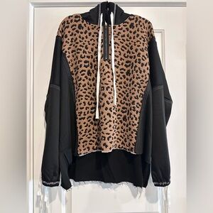 BiBi Brown and Black Animal Print Hoodie